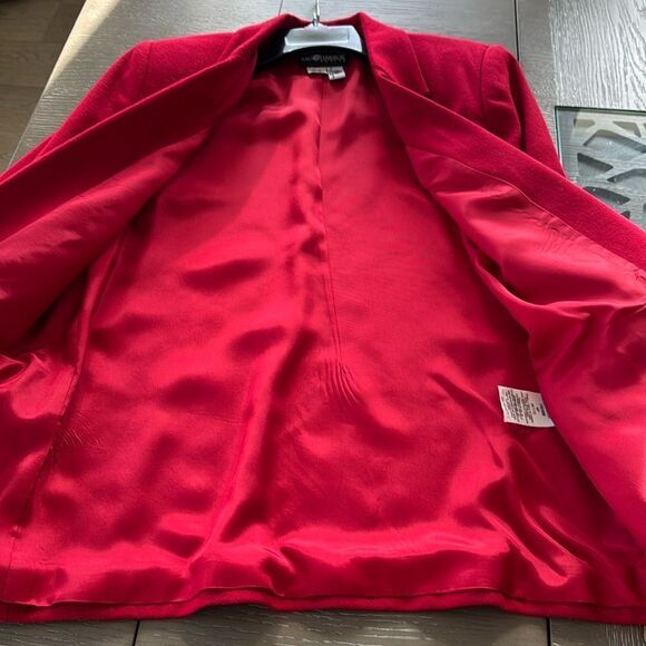 Sag Harbor Women’s Size 6 PETITE Red 100% Pure New Wool Blazer Formal Coat EUC - Picture 3 of 12